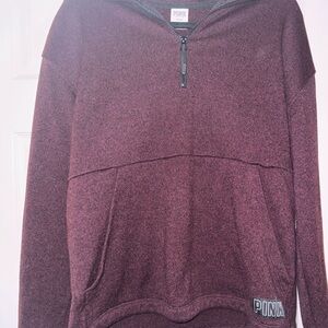 PINK Victoria's Secret Maroon Zip-Up Sweater
